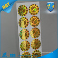 Anti-counterfeit High quality self adhesive golden hologram sticker